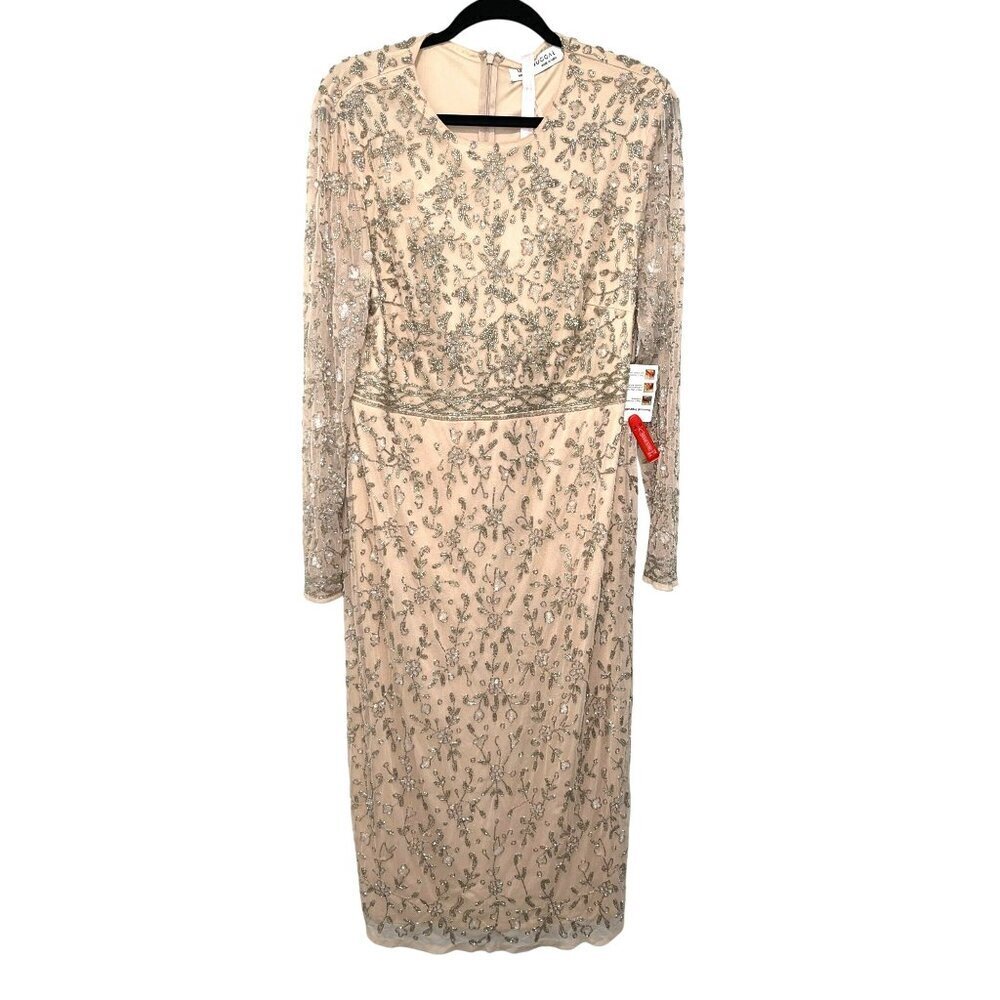 Mac Duggal Beaded Midi Dress 10812 NWT Size 14